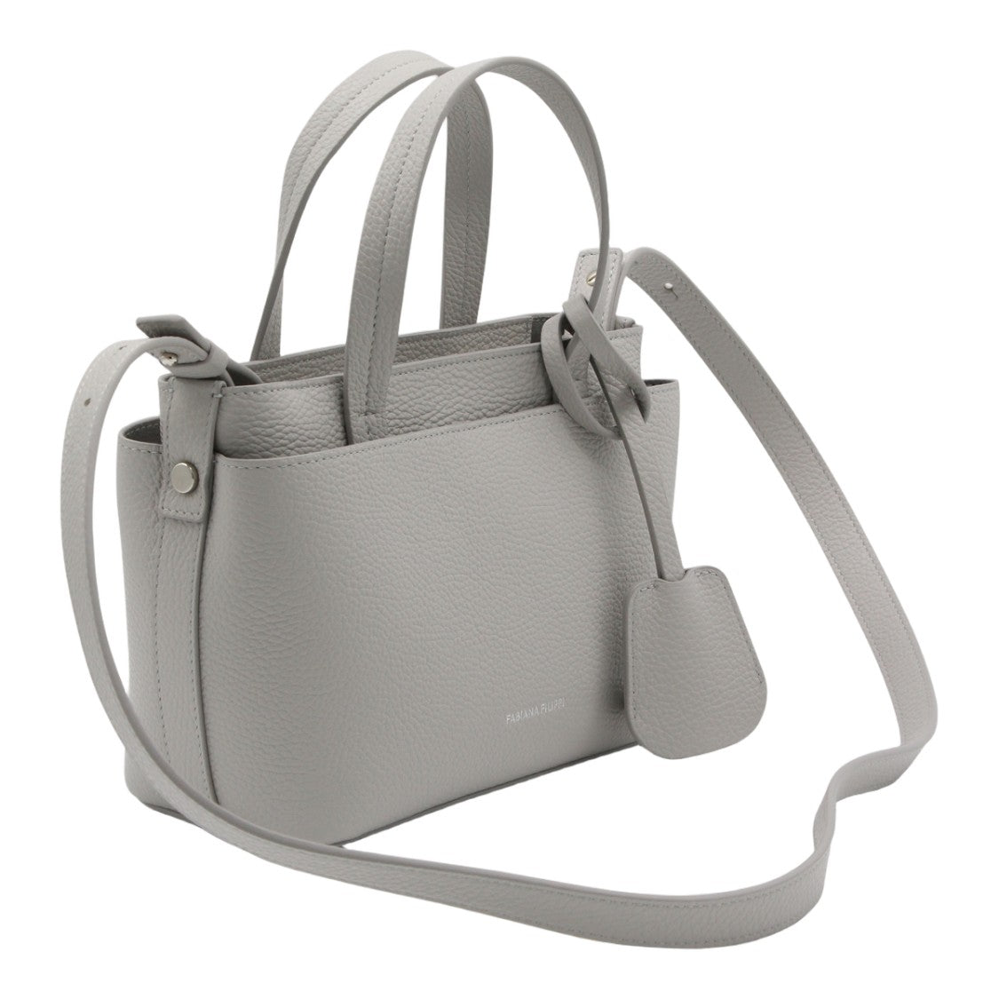 Fabiana Filippi Structured Grey Handbag With Pebbled Texture