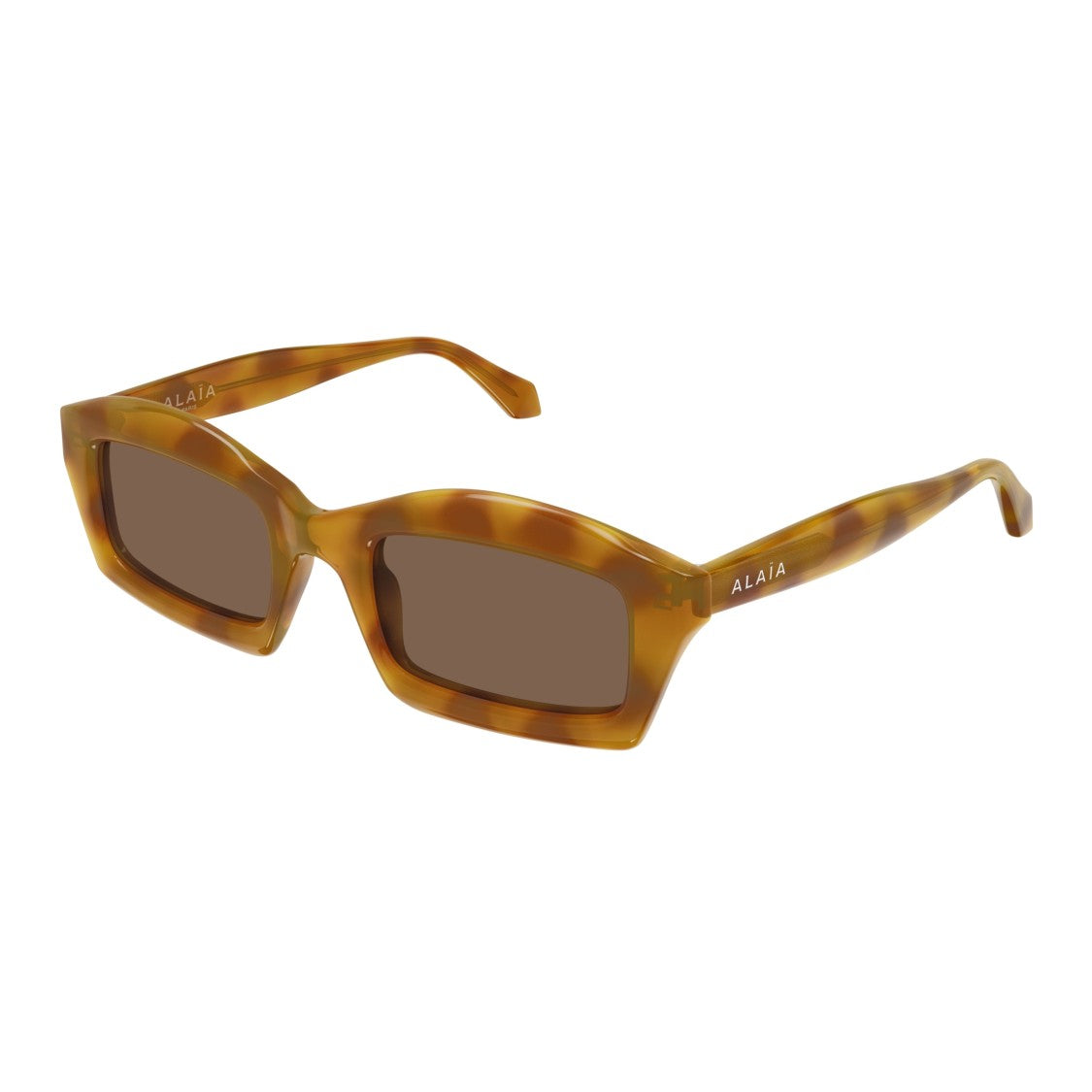 Azzedine Alaïa Aa0089s Oversized Square Tortoiseshell Sunglasses With Glossy Finish