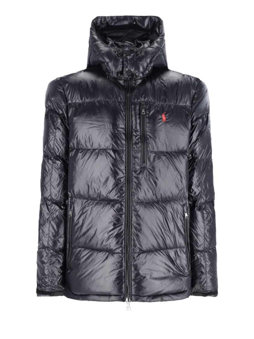 Polo Ralph Lauren Gorham Shiny Black Removable Hood Puffer Jacket
