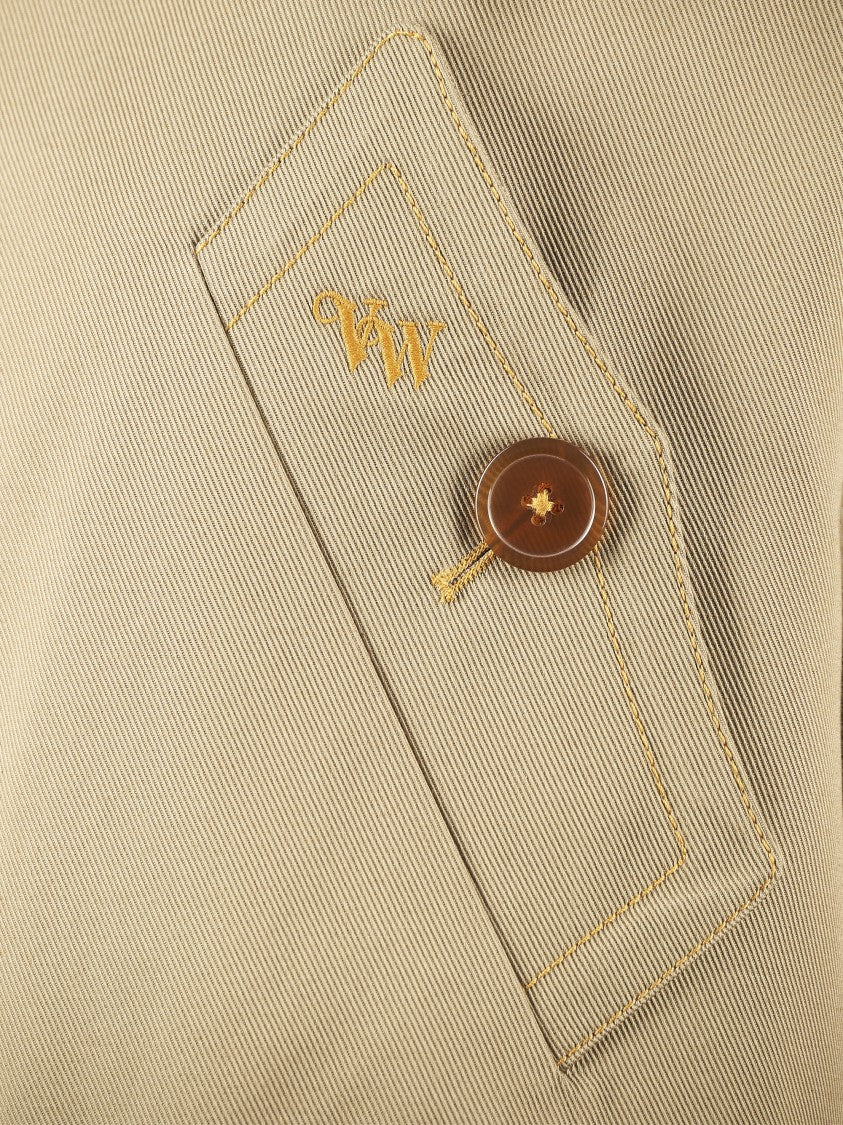 Vivienne Westwood Cropped Trench Coat With Structured Collar