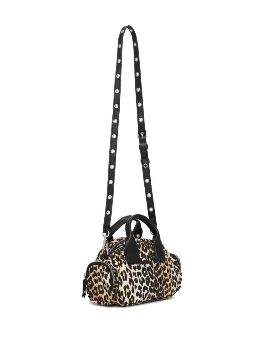 Ganni Multicolour Nylon Handbag With Bold Leopard Print