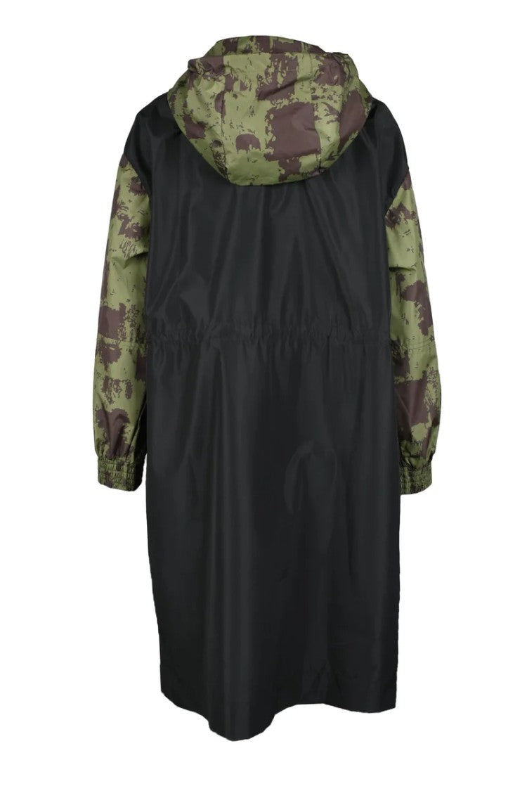 Oof Camouflage Green And Black Waterproof Parka