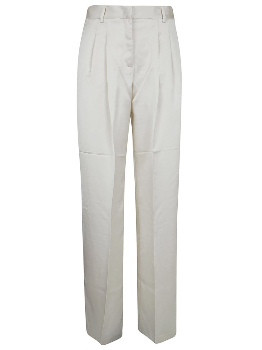 The Andamane High-Waisted Satin Trousers With Tailored Silhouette