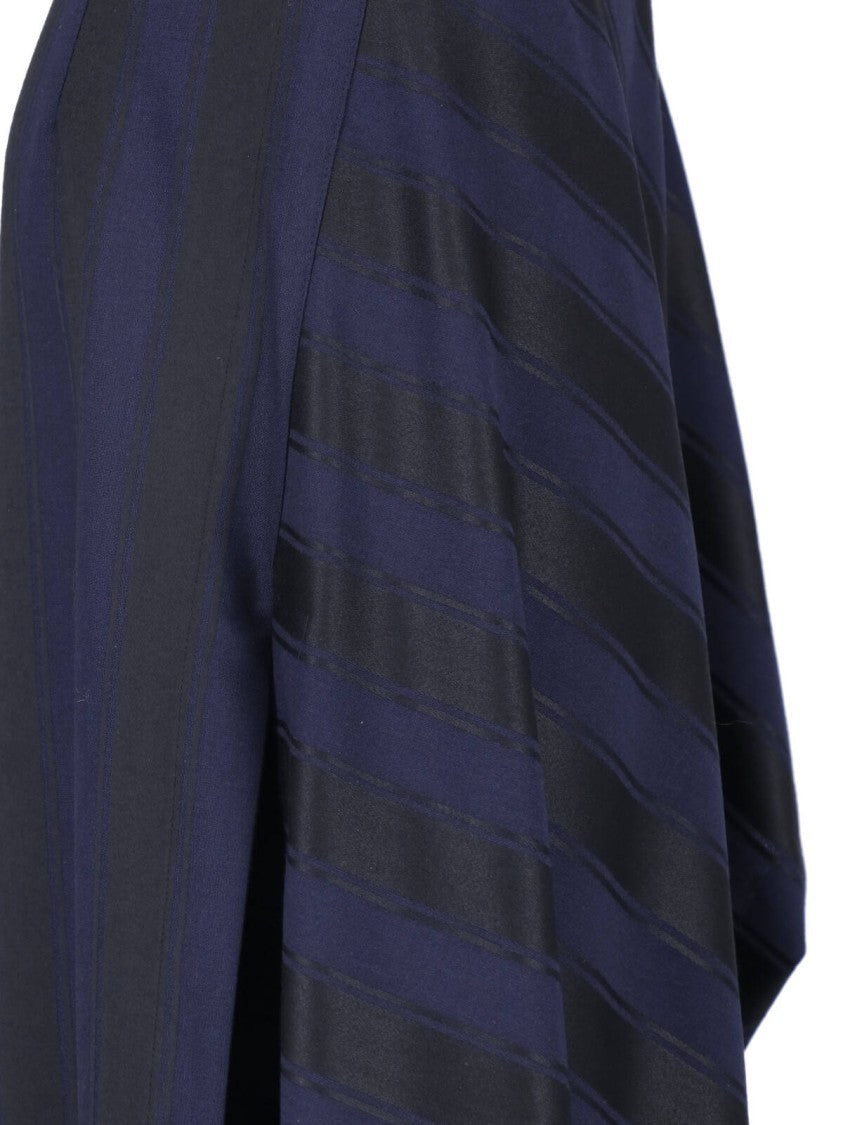 Vivienne Westwood Blue Draped Front Virgin Wool Midi Skirt