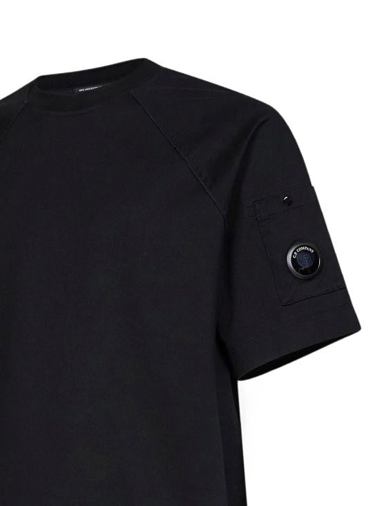 C.P. Company Short-Sleeved Black T-Shirt With Distinctive Patch Detail
