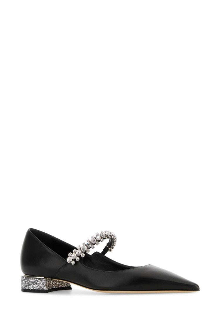 Jimmy Choo Black Nappa Leather Bing Ballerinas