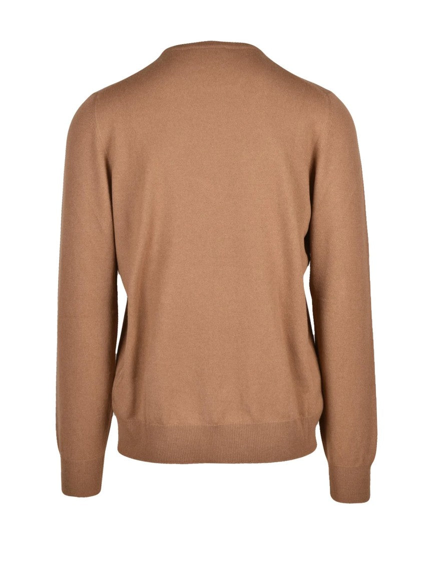 Gran Sasso Beige Wool-Blend Crewneck Sweater