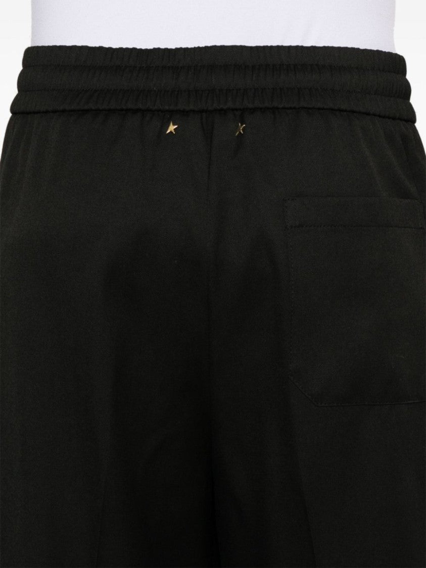 Golden Goose Wide Leg Wool Gabardine Jogging Pants