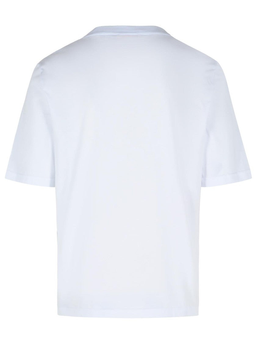 Marni White Cotton T-Shirt With Maxi '' Print