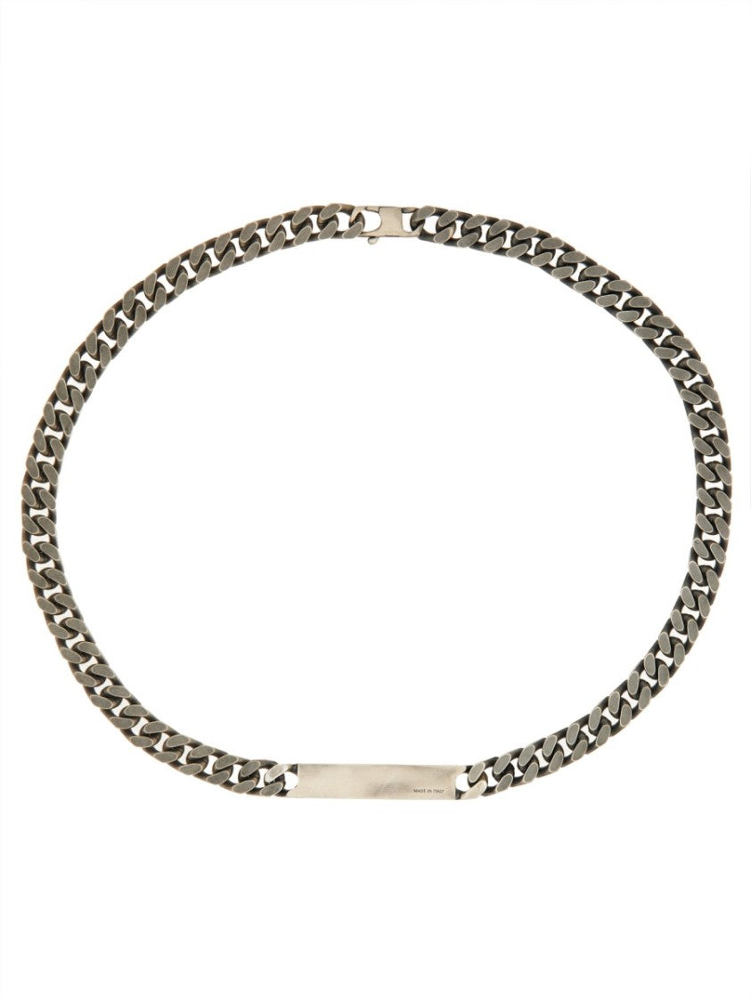 Mm6 By Maison Margiela Numeric Signature Engraved Chain Brass Necklace