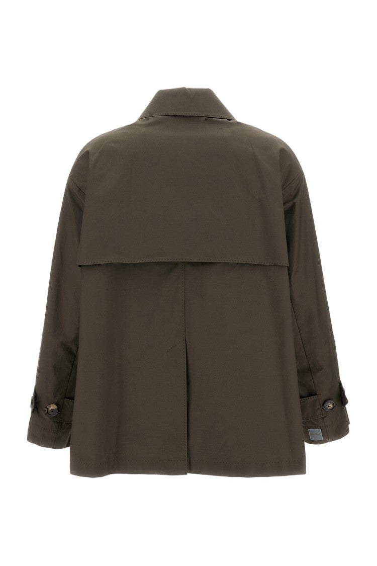 Max Mara Short Double-Breasted Camel Trench Coat With Classic Details
