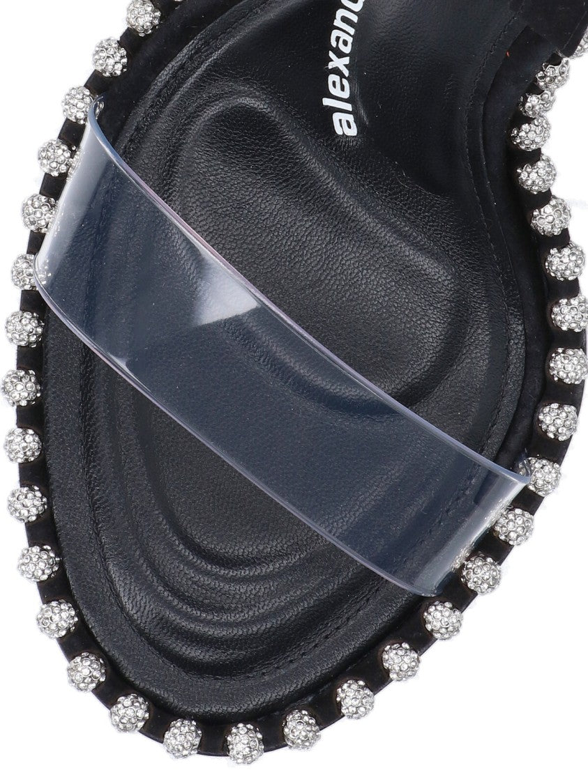 Alexander Wang "Nova" Sandals – Black With Crystals