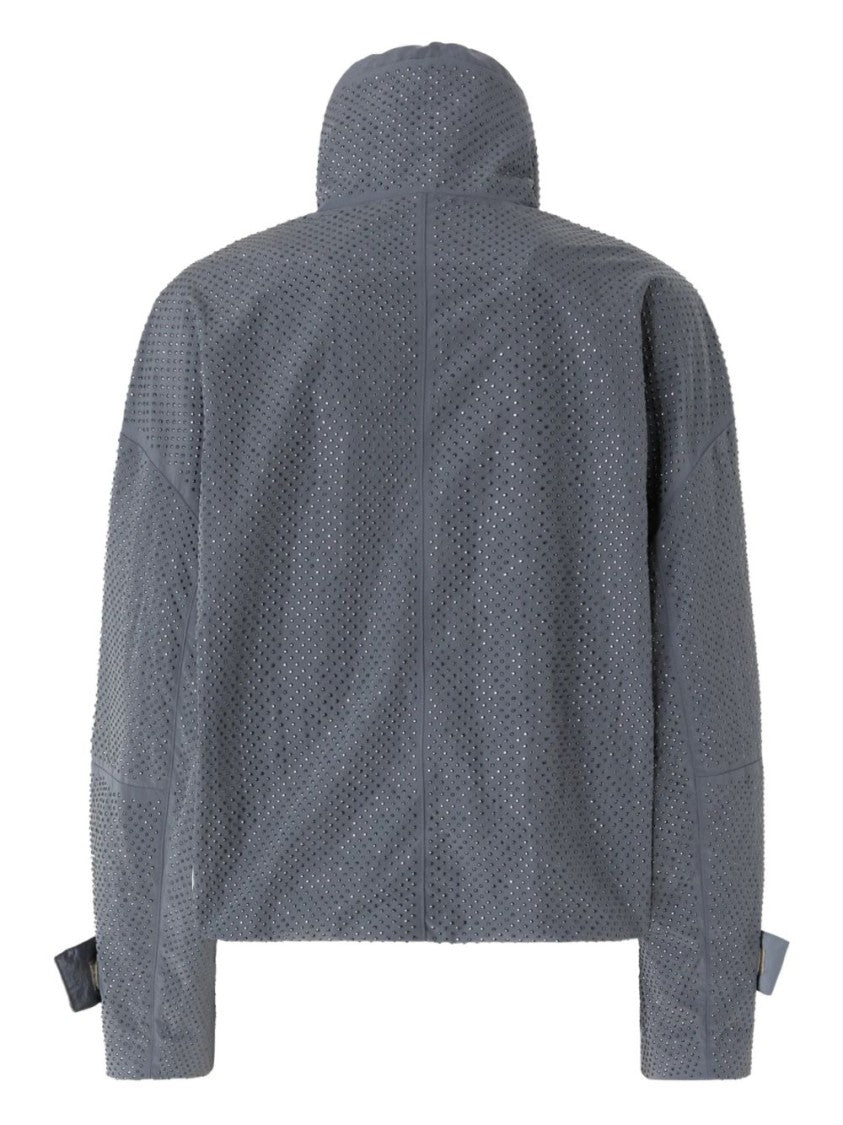 Pinko Asphalt Grey Perforated Hoodie