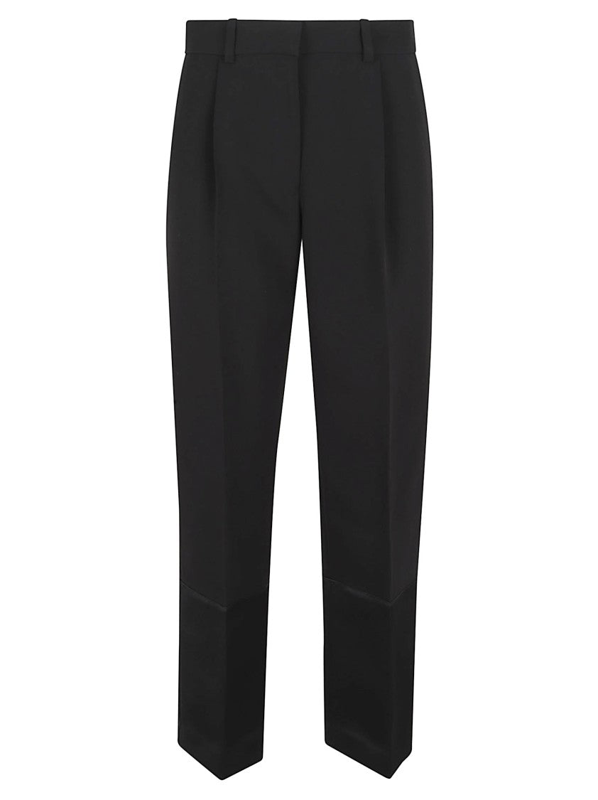 Tory Burch Cropped Trousers With Wide Satin Cuff