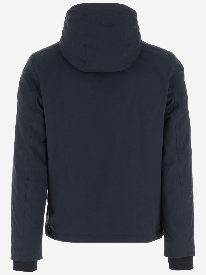 Woolrich Navy Cotton Blend Jacket With Hood