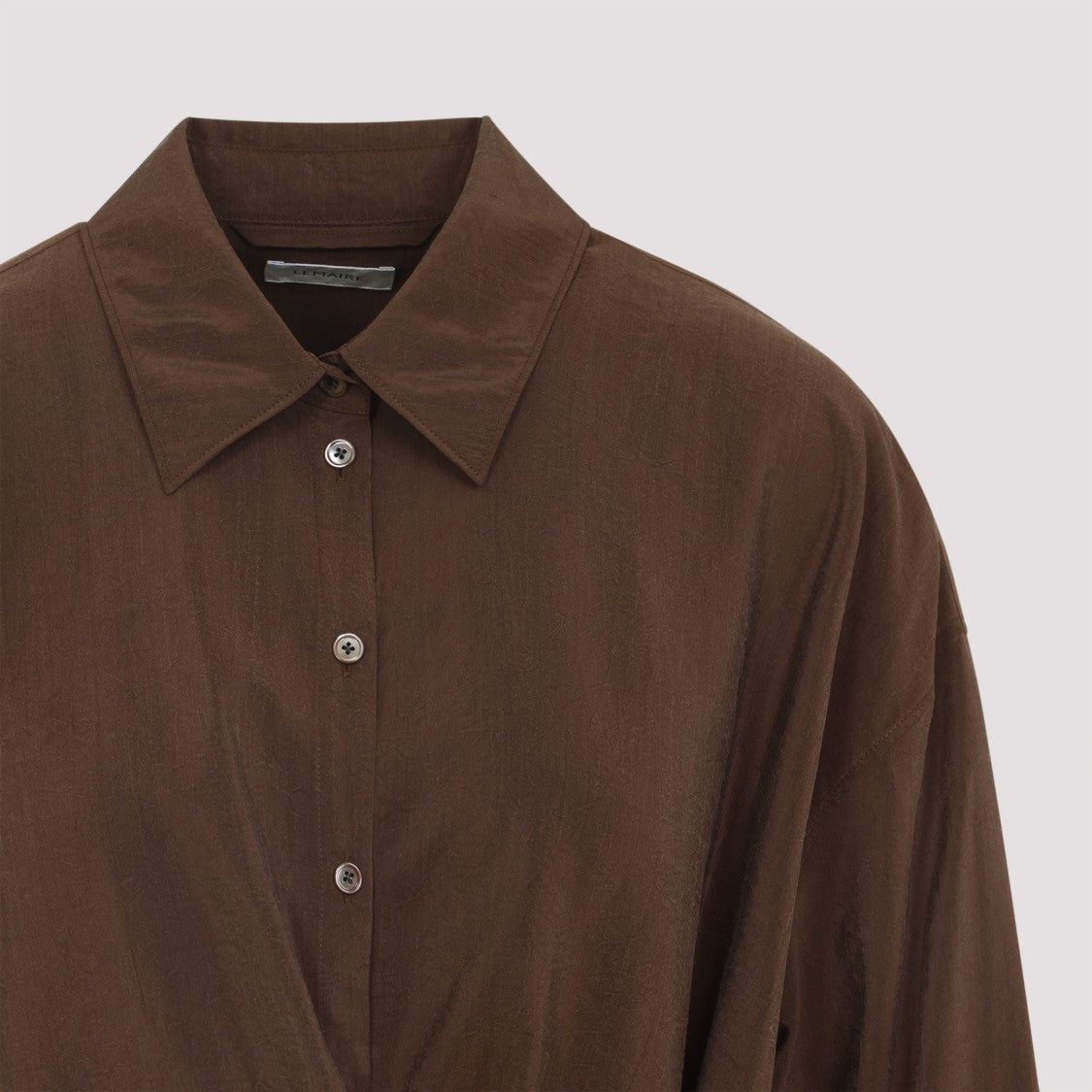 Lemaire Twisted Brown Silk Shirt