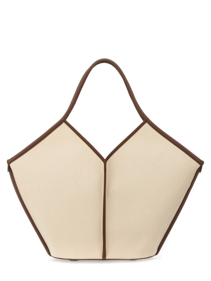 Hereu Neutrals Calella Geometric Cotton Tote Bag
