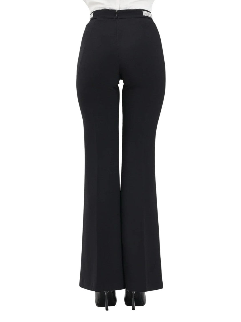 Alma Sanchez High-Waisted Black Trousers With Rhinestone Embellishment