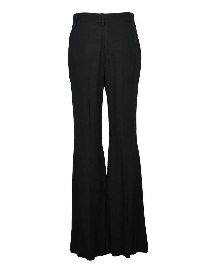 Balenciaga Viscose Flared Trousers With Fluid Drape And Regular Waist