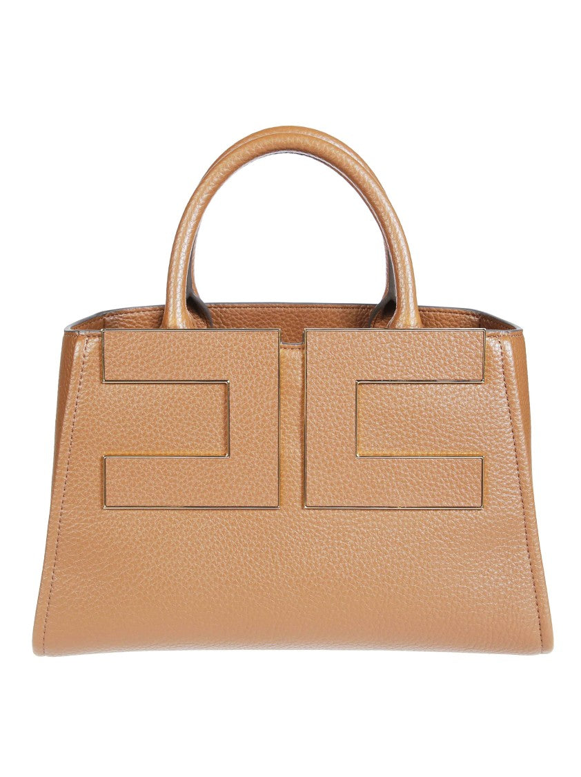 Elisabetta Franchi Trapezoidal Geometric Embossed Tote Bag