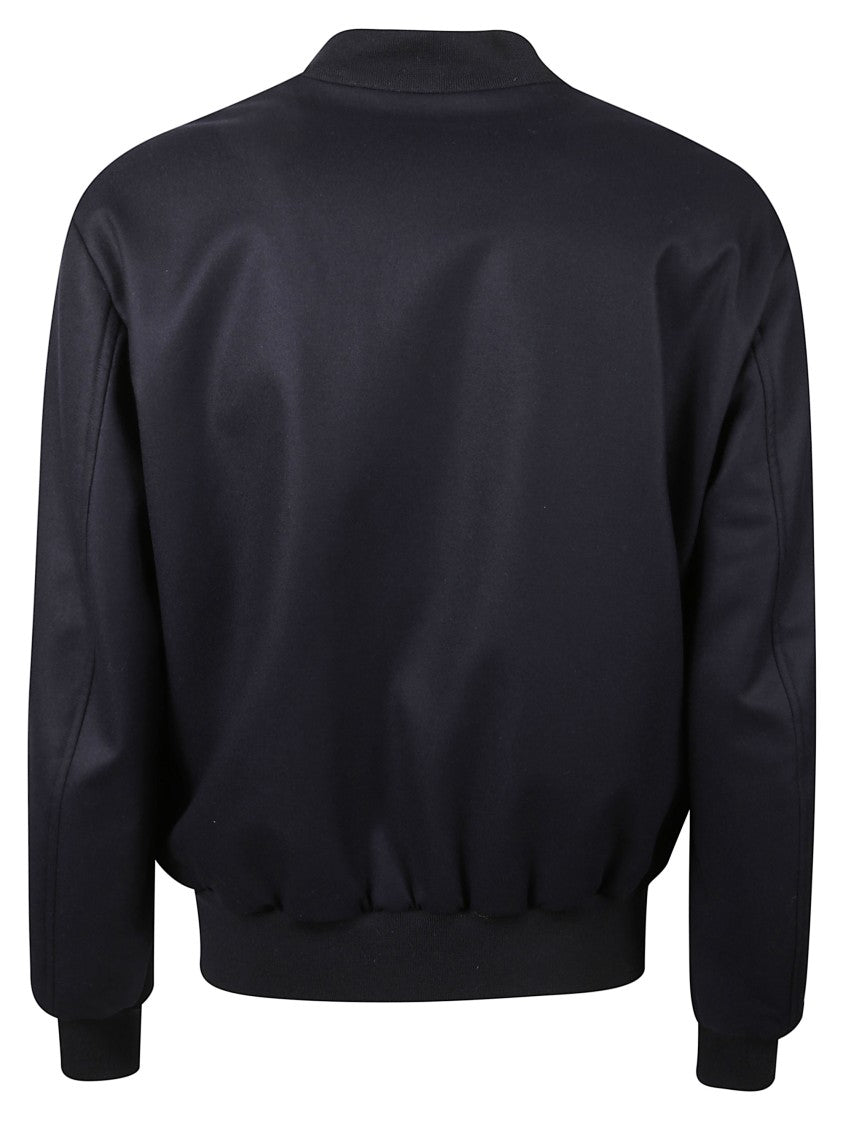 Giorgio Armani Zipped Minimalist Jacket With Ribbed Details