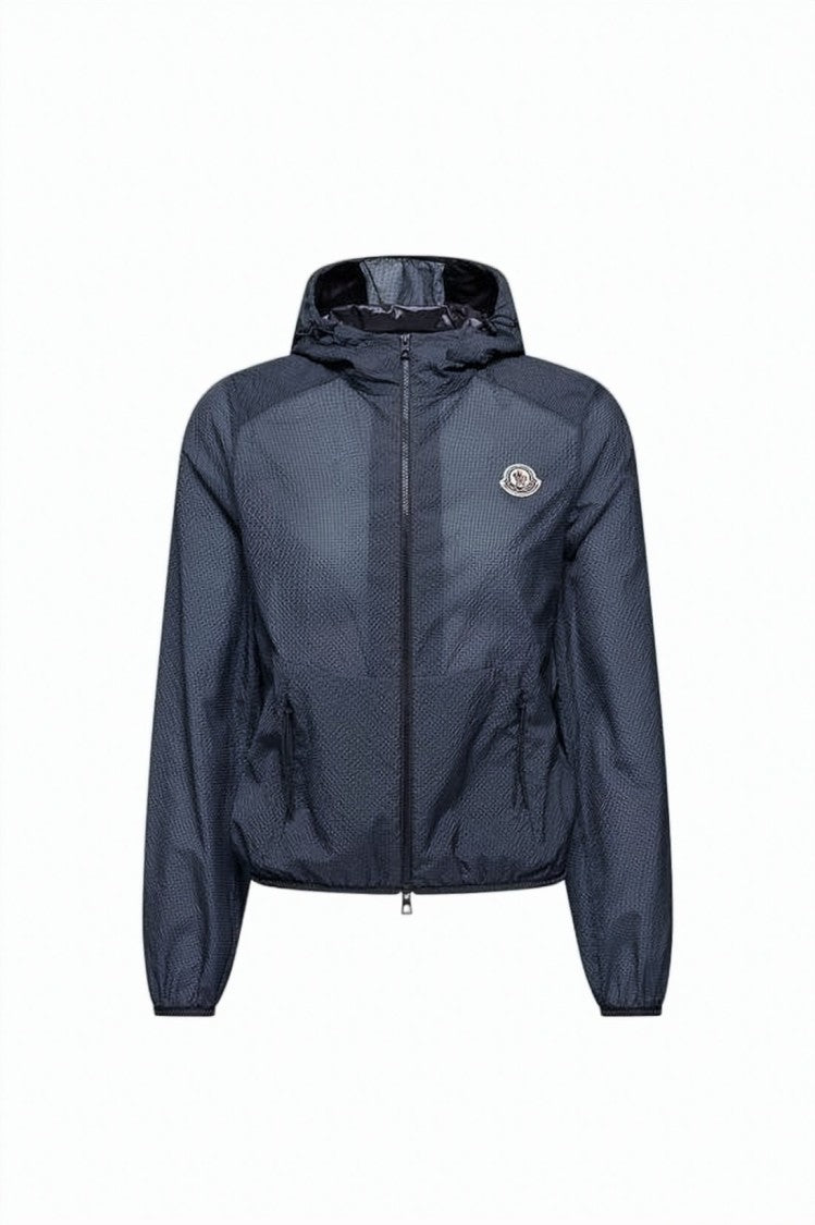 Moncler Fitted Black Jacket With Adjustable Waist And Hood