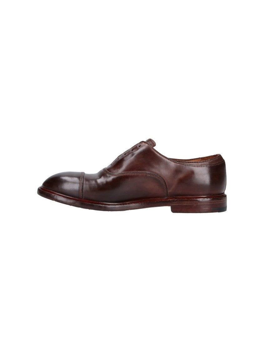 Premiata Brown Abner Worn-Effect Leather Derby Shoes