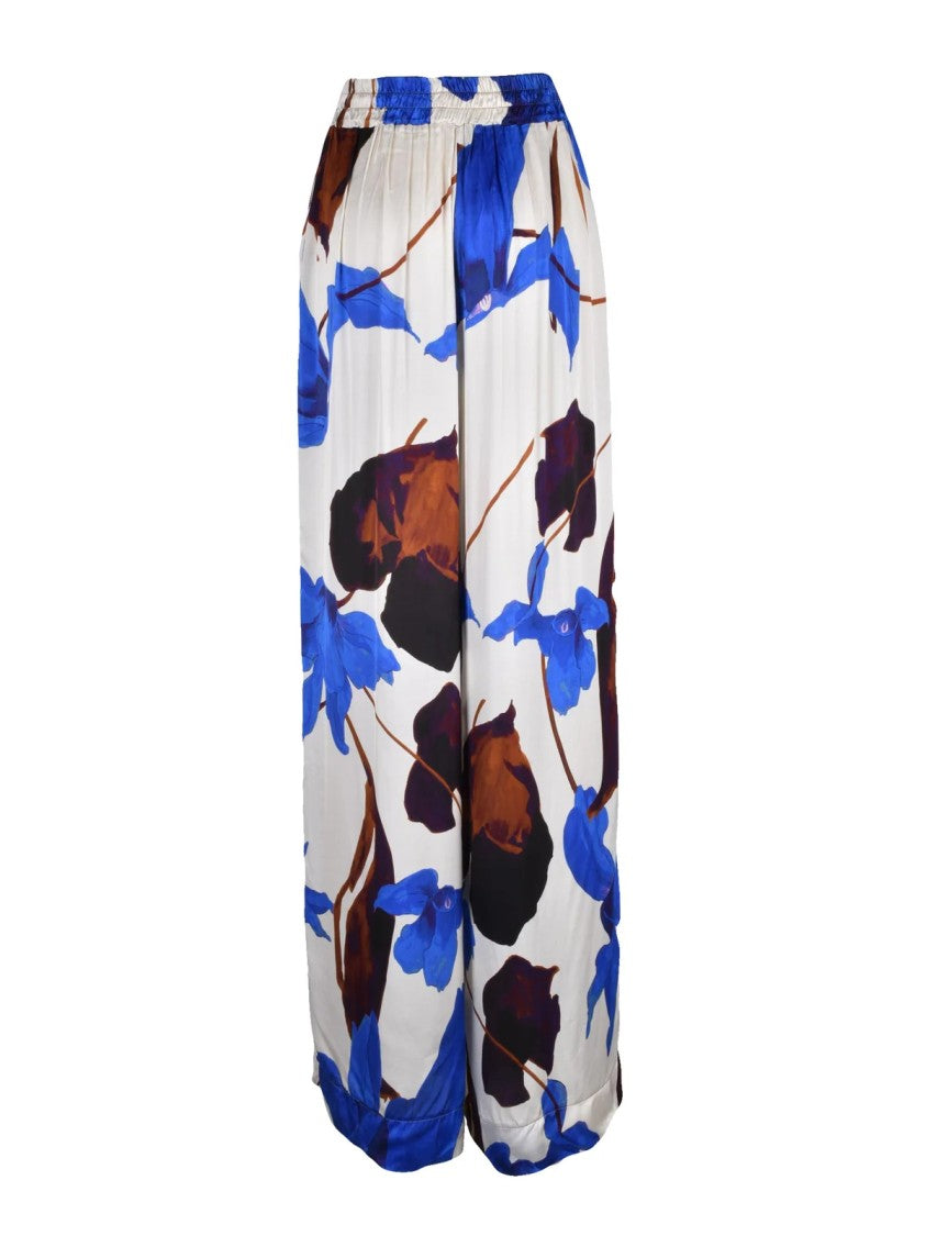 Kaos High-Waisted Wide Leg Trousers With Multicolor Floral Print