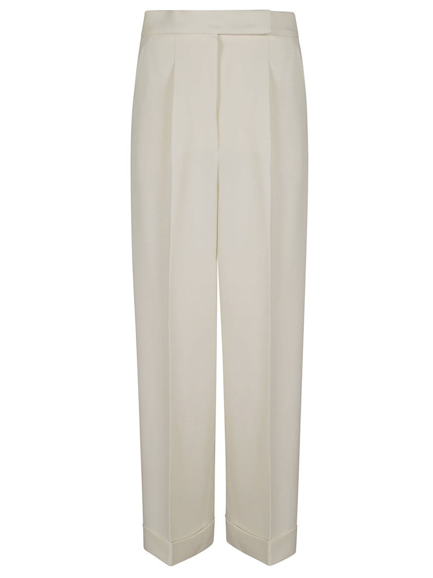 Max Mara Refined Tailored Straight-Leg Trousers With Geometric Turn-Up