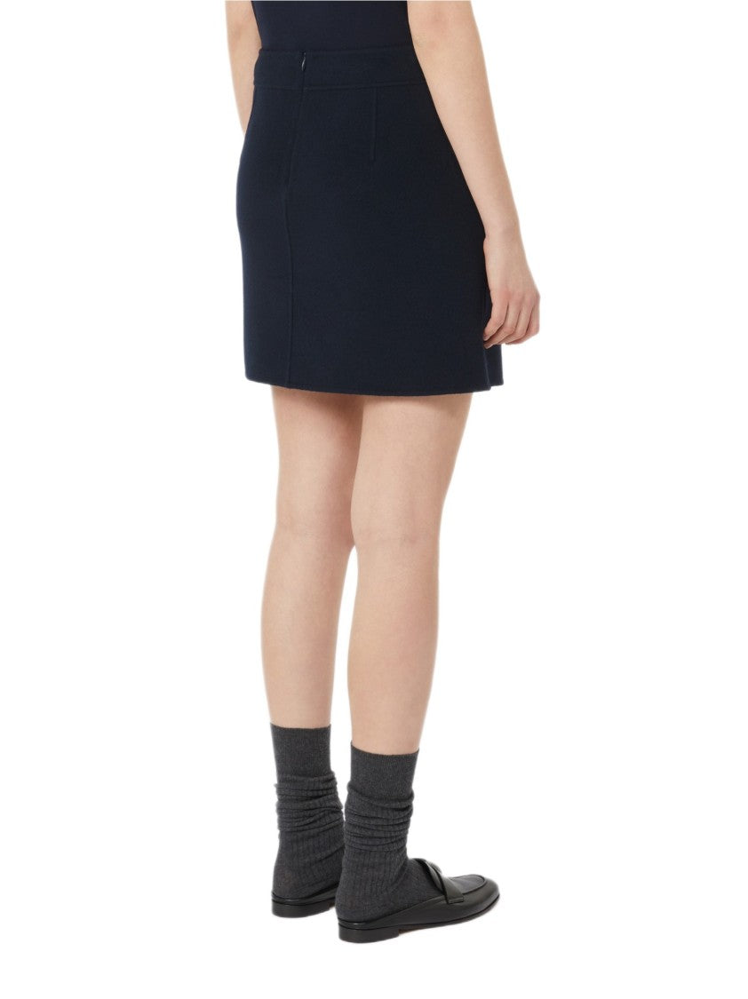 Max Mara Structured Black Mini Skirt With Side Cut Details