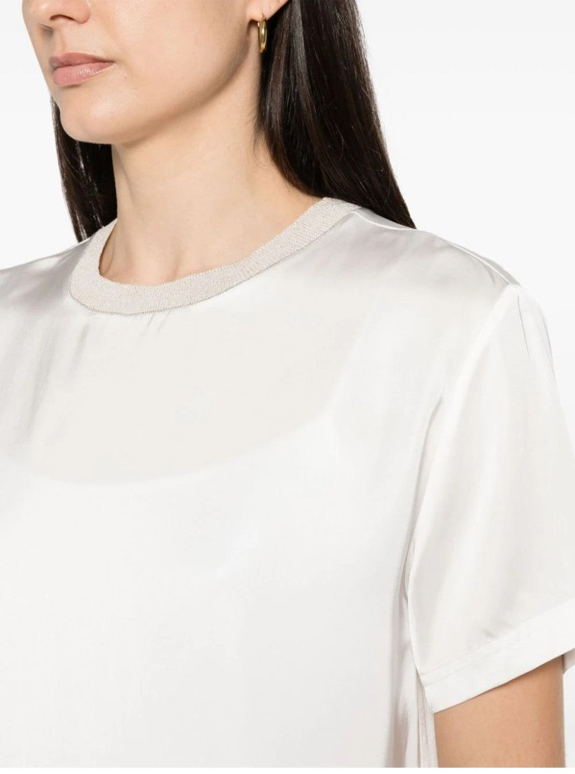 Fabiana Filippi Contemporary White Top With Round Neckline