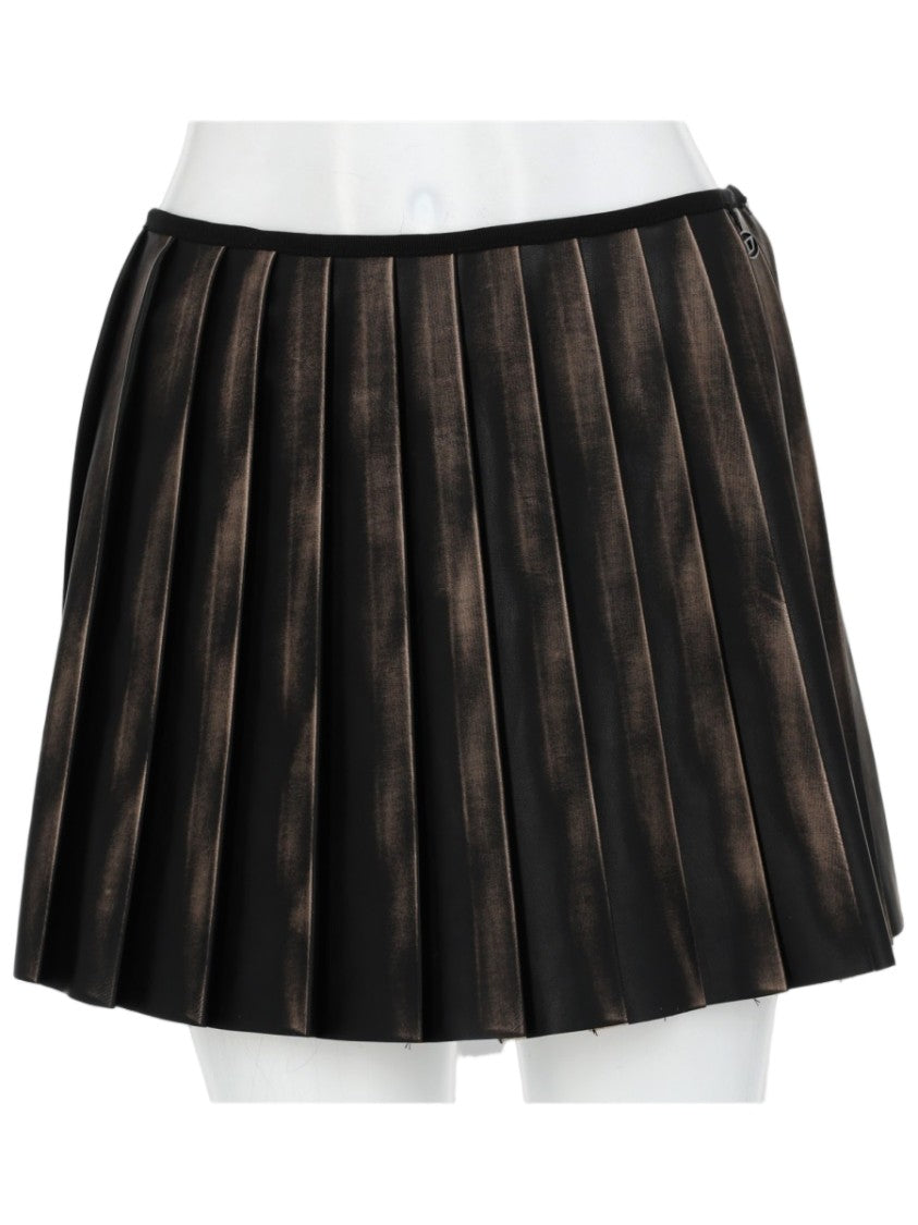 Diesel Mini Pleated Distressed Polyester Skirt