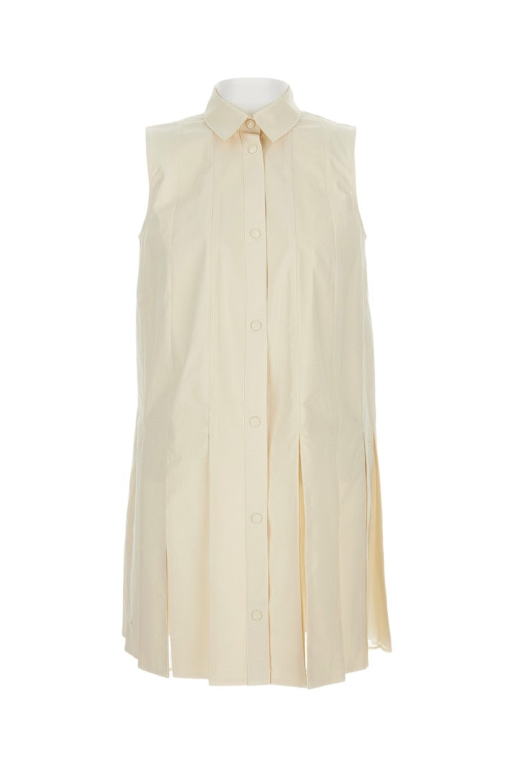 Moncler Pleated Sleeveless Dress With Petticoat Shorts