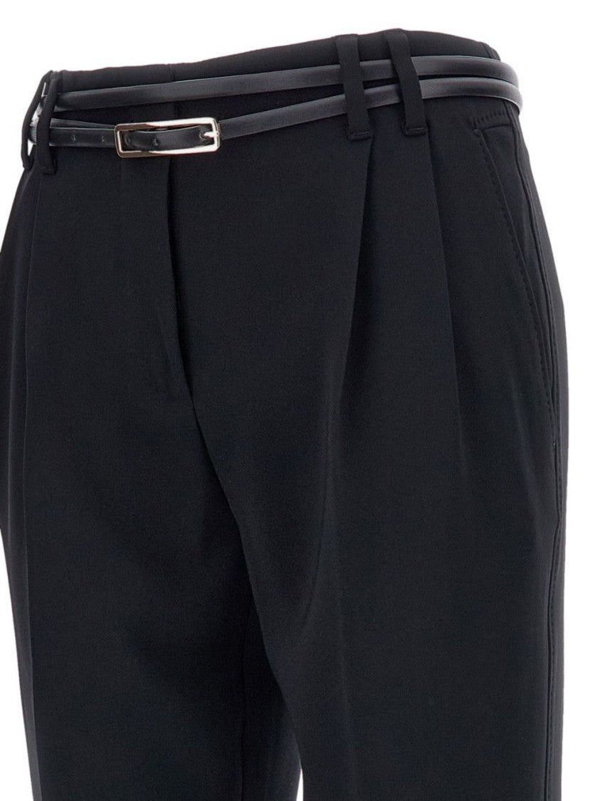 Max Mara Tailored Black Trousers With Subtle Pleats
