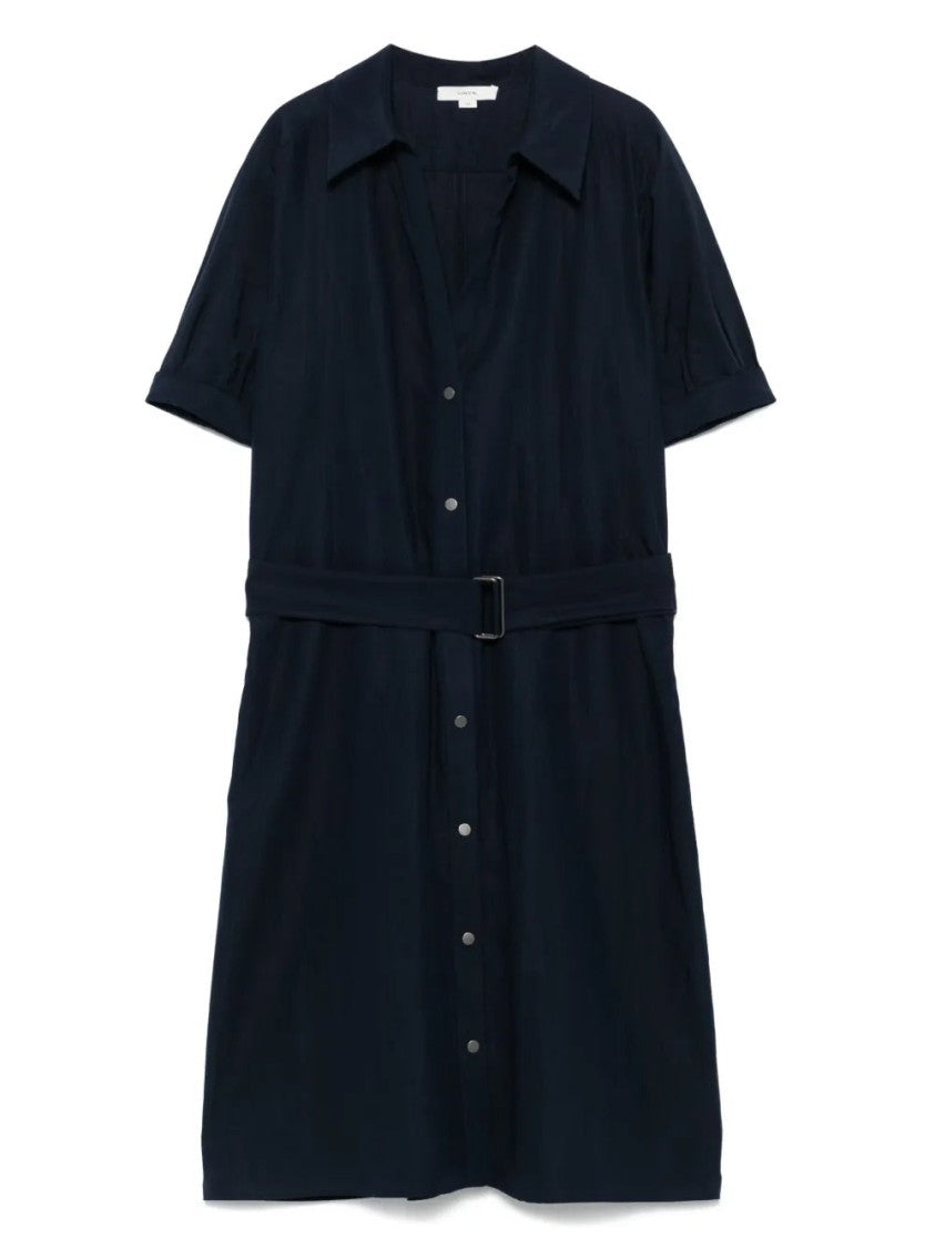 Vince Cuffed S/S Belted Shirt Dress
