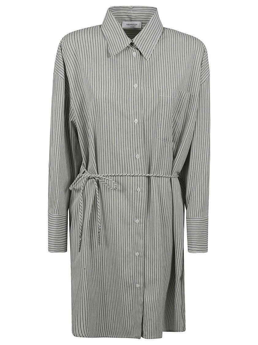 Fabiana Filippi Button-Down Shirt Dress With Belted Waist