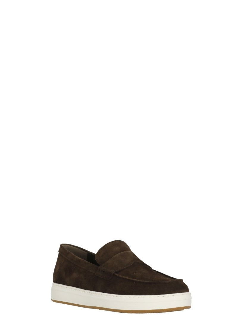 Hogan Brown H-Tv Suede Loafers