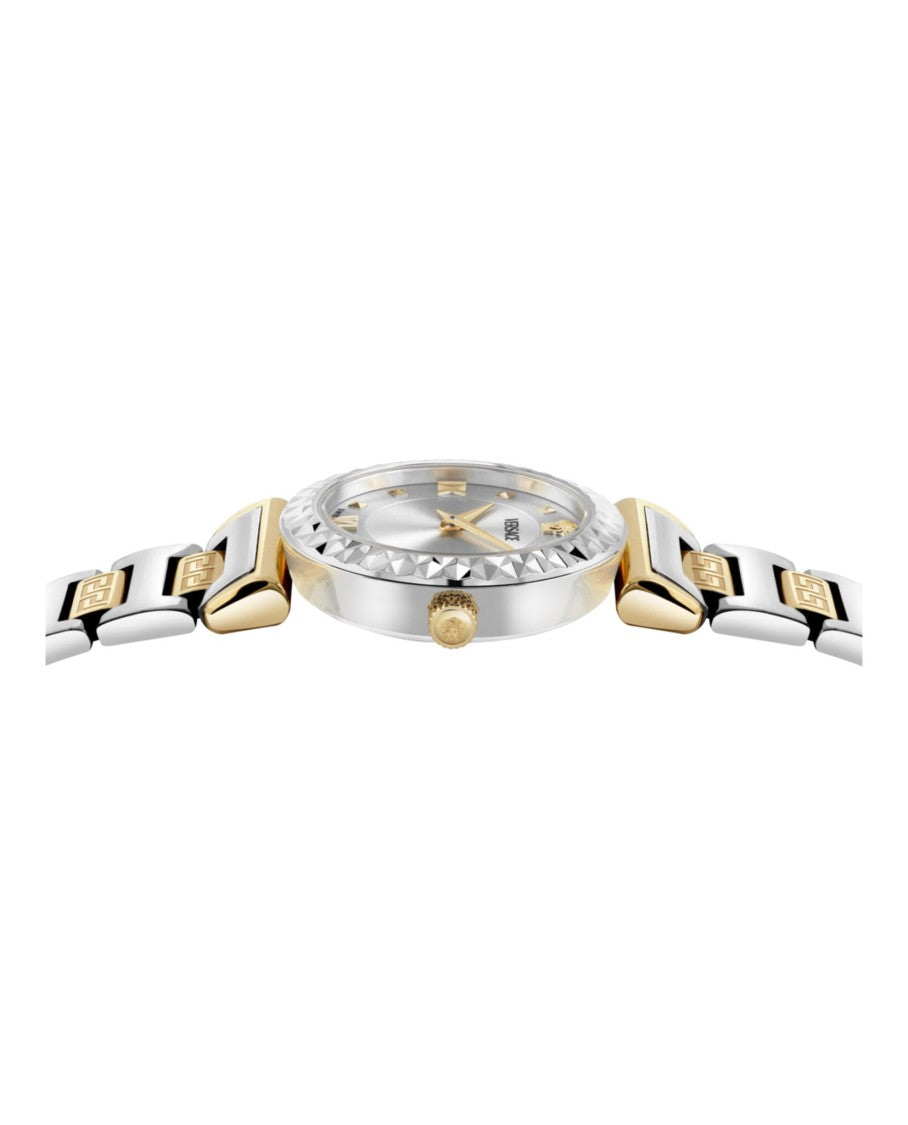 Versace Mini Vanity Bracelet Watch With Two-Tone Case And Elegant Motifs