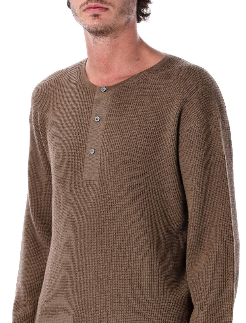 Studio Nicholson Textured Ribbed Knit Round Neck Sweater