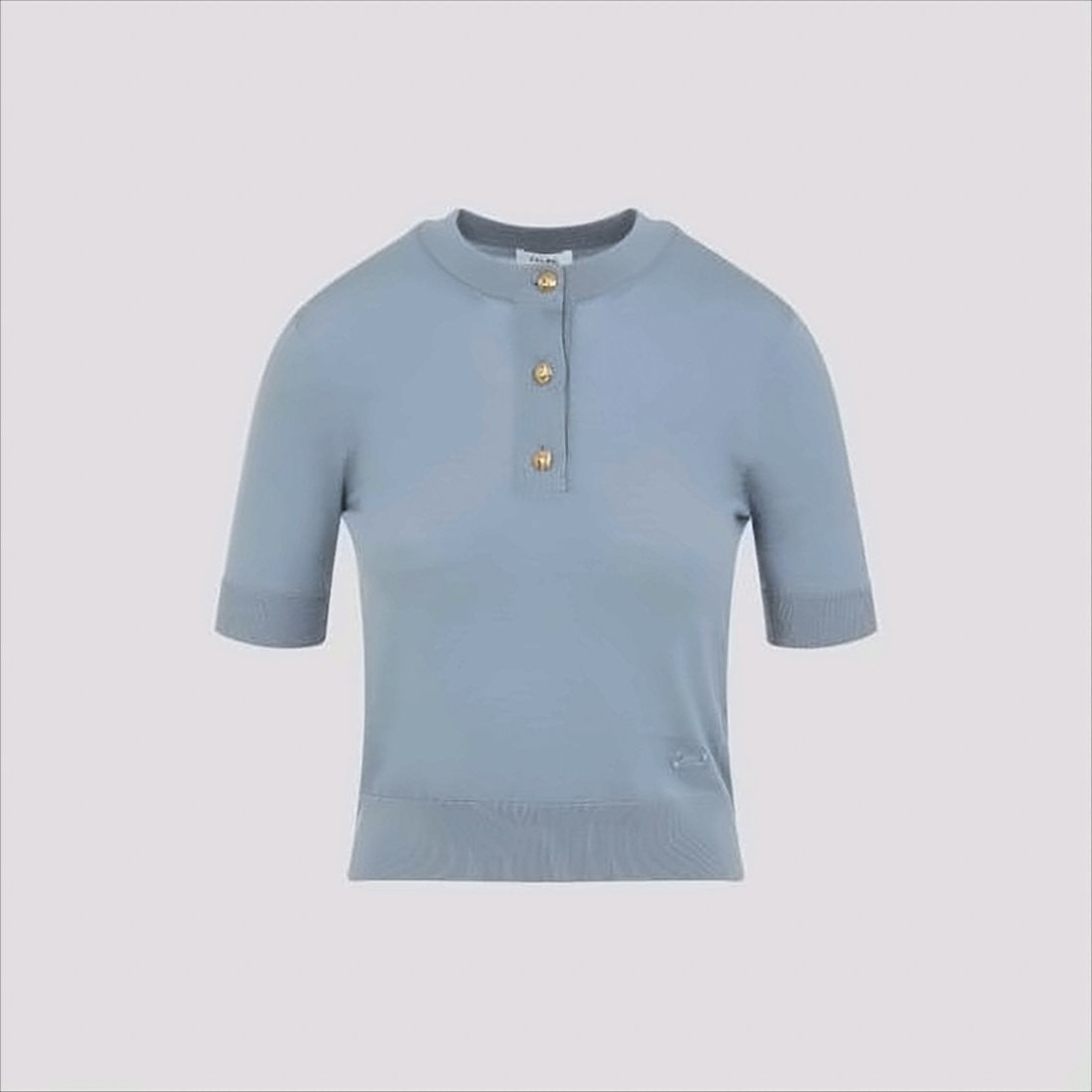 Celine Short-Sleeved Wool Sweater With Gold-Tone Button Details