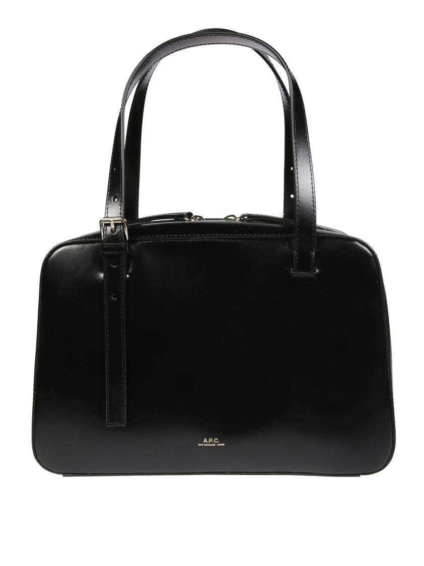 A.P.C. Structured Black Handbag With Glossy Finish