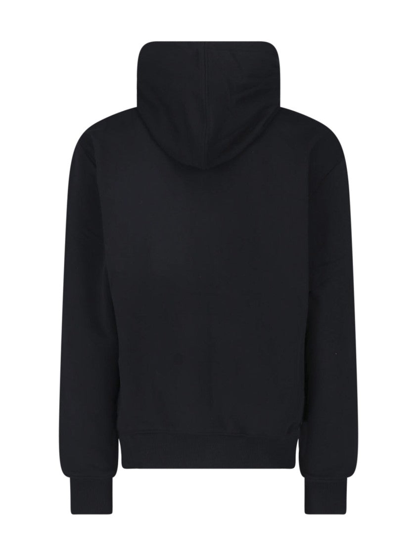 Ami Paris Zip-Up Hoodie With Embroidered Logo And Drawstring Hood