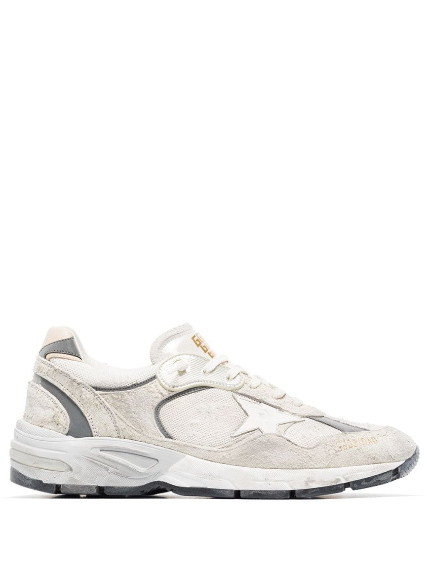 Golden Goose White Sneakers With Leather And Textured Finish