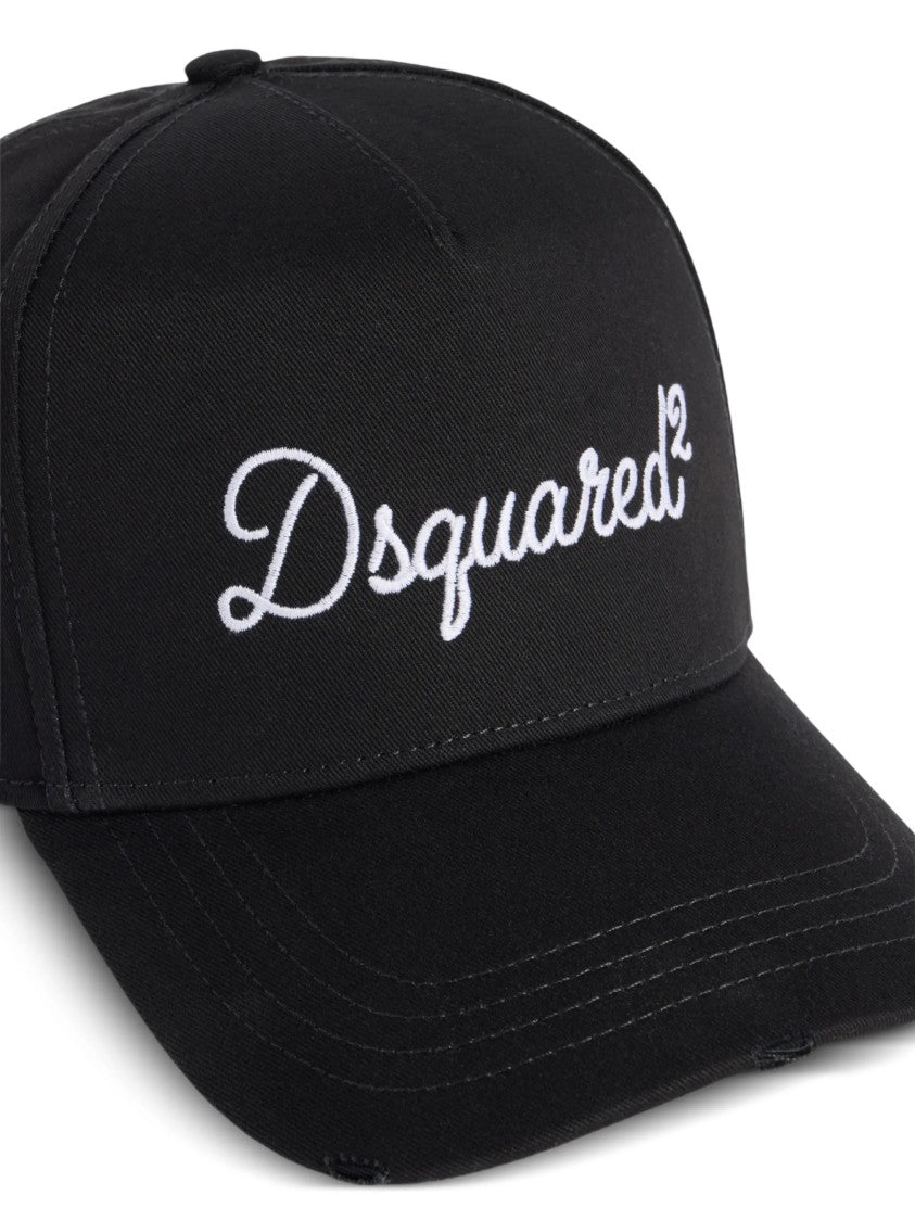 Dsquared2 Black Baseball Cap Adjustable Metal Strap