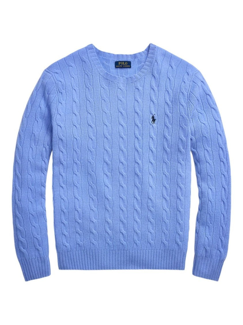 Polo Ralph Lauren Crewneck Cable-Knit Sweater In Clear Blue