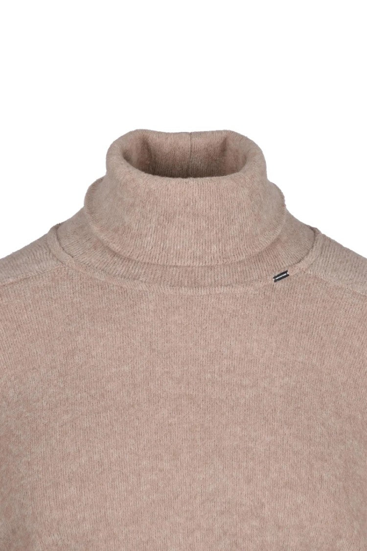 A.M.Couture Brown Wool Polyester Elastane Viscose Women's Mock Neck