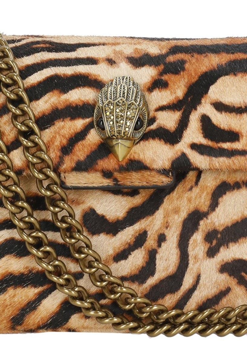 Kurt Geiger Tiger Pony Skin Rhinestone Accents Mini Shoulder Bag