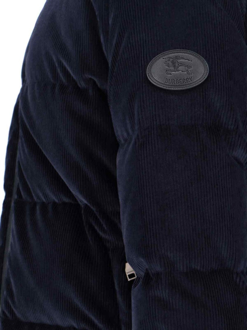 Burberry "Corduroy" Short Puffer Jacket – Navy Blue