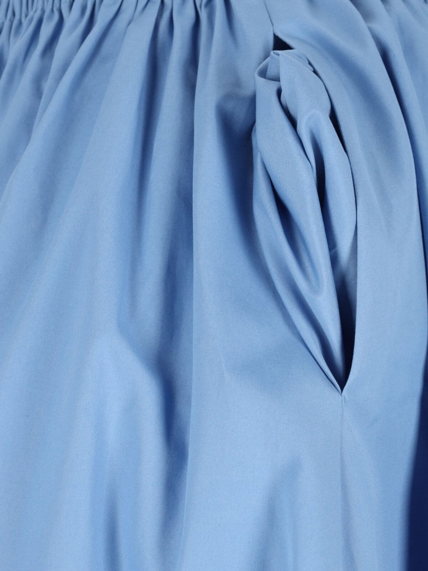 Marni Midi Skirt In Light Blue Cotton