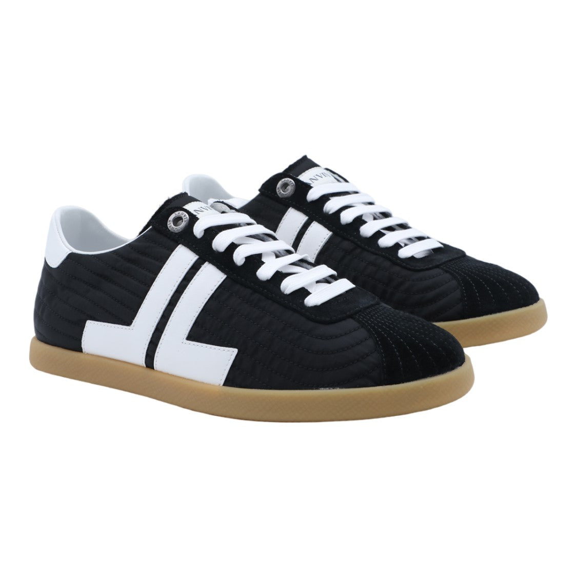 Lanvin Quilted Black Sneakers With Distinctive 'Jl' Design
